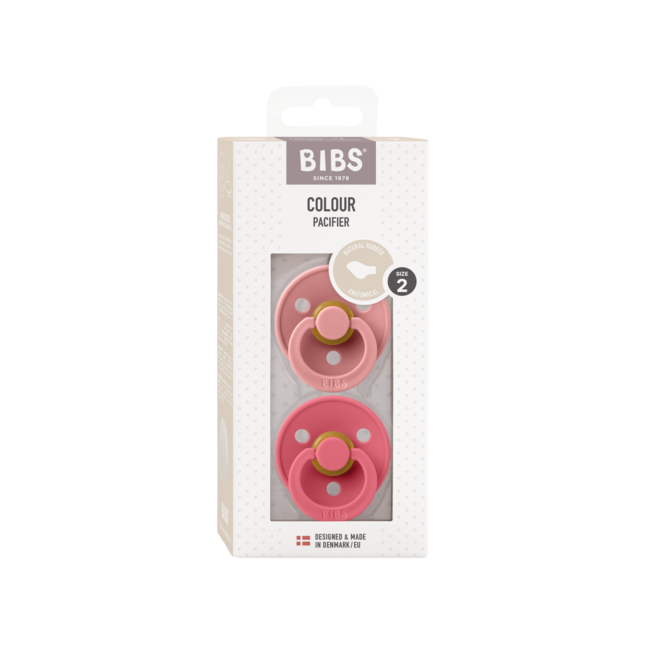 BIBS - Colour Fopspeen - Anatomisch - Maat 1 - Dusty Pink/Coral