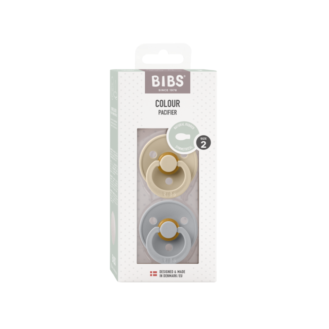 BIBS - Colour Fopspeen - Symmetrisch - Maat 2 - Vanilla/Cloud
