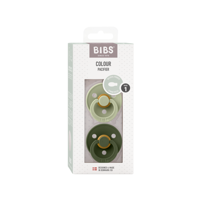 BIBS - Colour Fopspeen - Symmetrisch - Maat 1 - Sage/Hunter Green