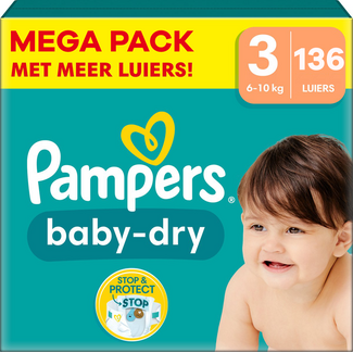 Pampers Pampers - Baby Dry - Maat 3 - Mega Pack - 136 stuks - 6/10 KG