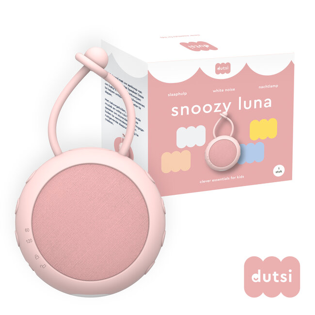 Dutsi - Snoozy Luna - White Noise Machine - 10 Geluiden - Timer - Nachtlampje - Baby Pink