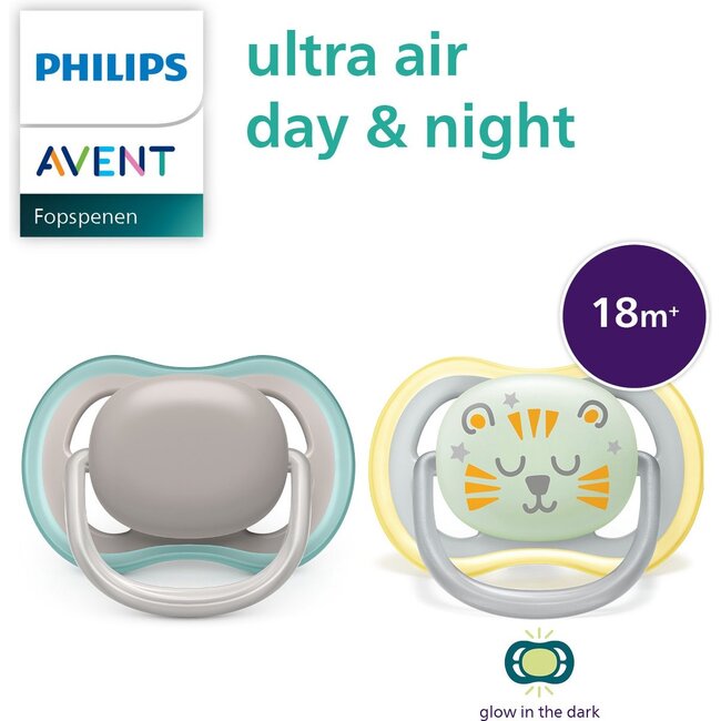Philips Avent - Ultra Air - Fopspeen – Glow in the Dark – 2 Stuks