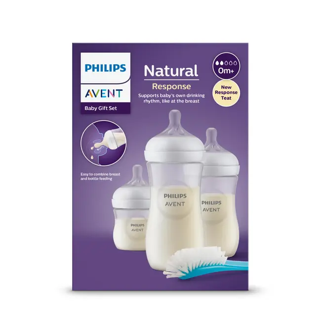 Philips Avent - Natural Response - Newborn Cadeauset –3 Flessen - Flessenborstel