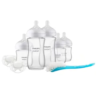 Philips Avent Philips Avent - Glazen Cadeauset – Natural Response – 5 Flessen + 2 Fopspenen + Flessenborstel