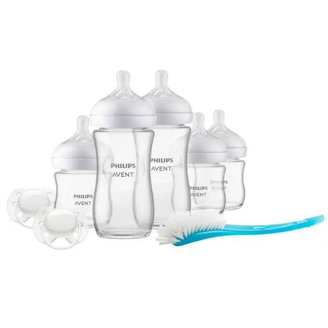 Philips Avent Philips Avent - Glazen Cadeauset – Natural Response – 5 Flessen + 2 Fopspenen + Flessenborstel