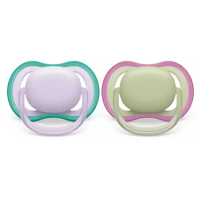 Philips Avent - Ultra Air - Fopspeen – 0-6 maanden - Pistache/Lila – 2 stuks