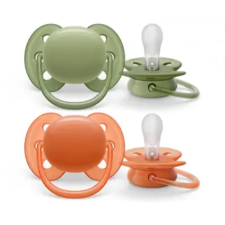Philips Avent Philips Avent - Ultra Soft - Fopspeen – 18+ maanden - Kaki/Terracotta – 2 stuks