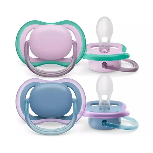 Philips Avent - Ultra Air - Fopspeen – 6-18 maanden - Lila/Blauw – 2 stuks