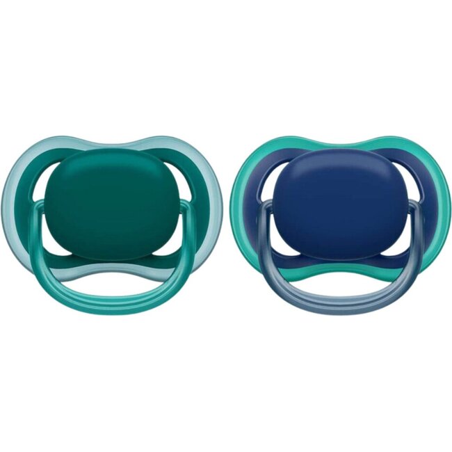 Philips Avent - Ultra Air - Fopspeen – 6-18 maanden – Nachtblauw/Groen - 2 stuks