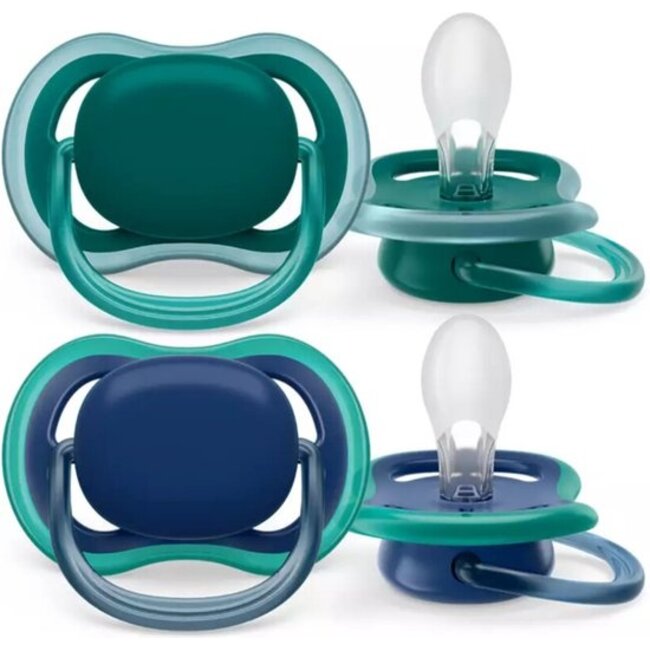 Philips Avent - Ultra Air - Fopspeen – 6-18 maanden – Nachtblauw/Groen - 2 stuks