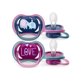 Philips Avent Philips Avent - Ultra Air - Fopspeen – 18+ maanden – Olifant/Love - 2 stuks