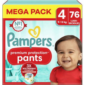 Pampers Pampers - Premium Protection Pants - Maat 4 - Mega Pack - 76 stuks - 9/15 KG