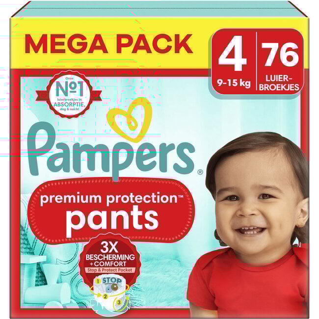 Pampers - Premium Protection Pants - Maat 4 - Mega Pack - 76 stuks - 9/15 KG