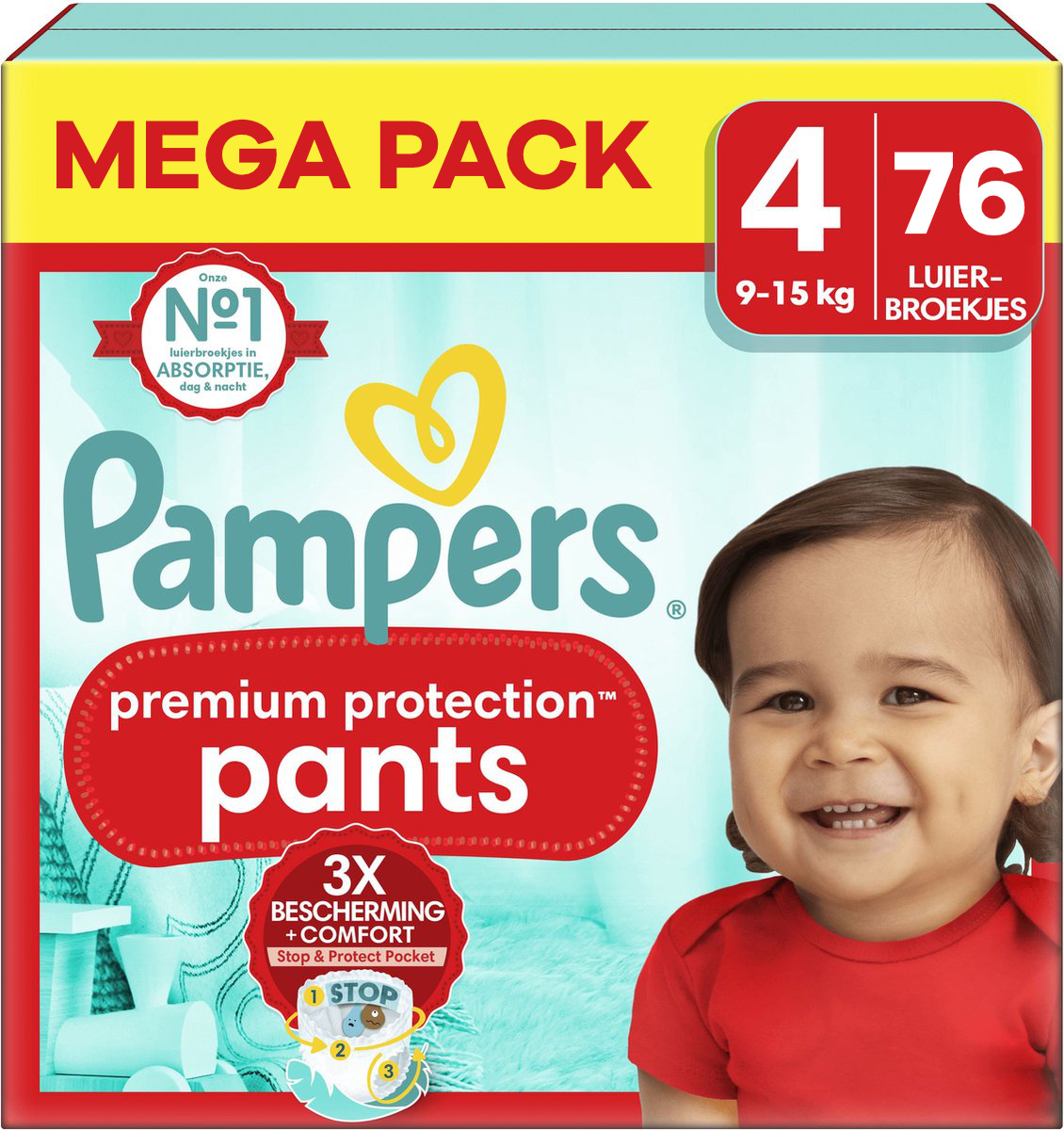 Pampers  Premium Protection Pants - Maat 4 - Mega Pack - 76 stuks - 9/15 KG