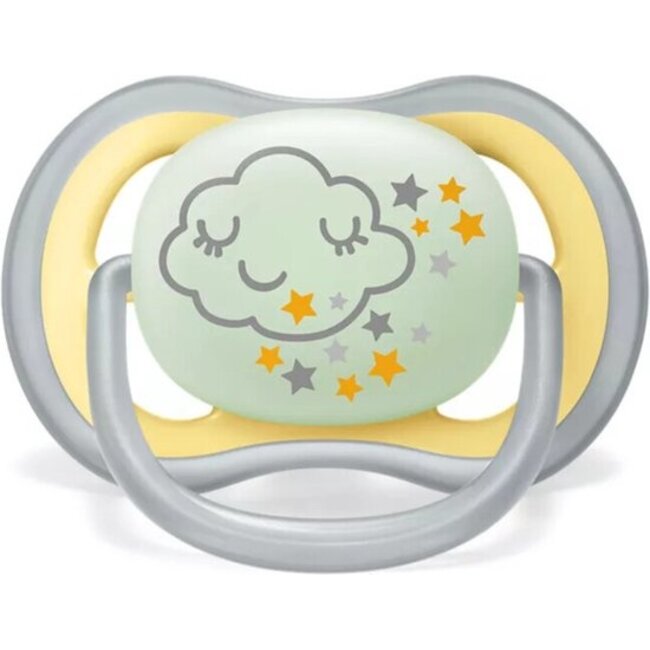 Philips Avent - Ultra Air - Night Fopspeen – 18+ maanden - Wolk/Tijger – 2 stuks