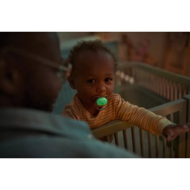 Philips Avent - Ultra Air - Night Fopspeen – 18+ maanden - Wolk/Tijger – 2 stuks