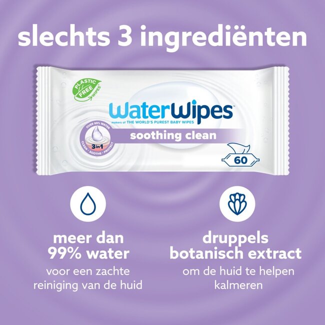Waterwipes Soothing Clean Billendoekjes - 12 Pack - 720 doekjes