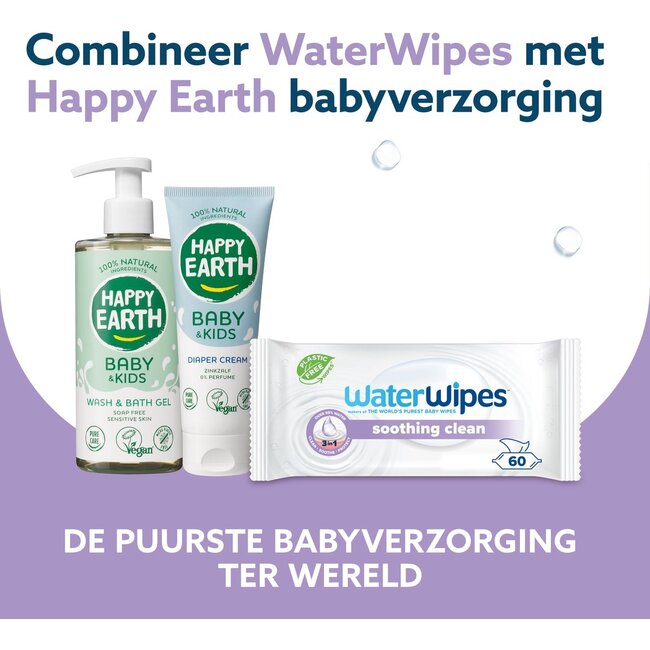 Waterwipes Soothing Clean Billendoekjes - 1 Pack - 60 doekjes
