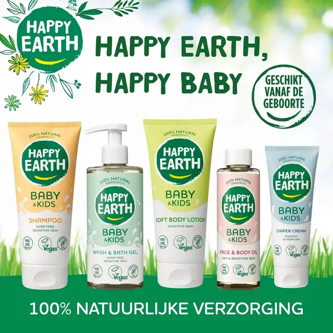 Happy Earth - Baby & Kids - Badolie – 150ml – 100% Natuurlijk