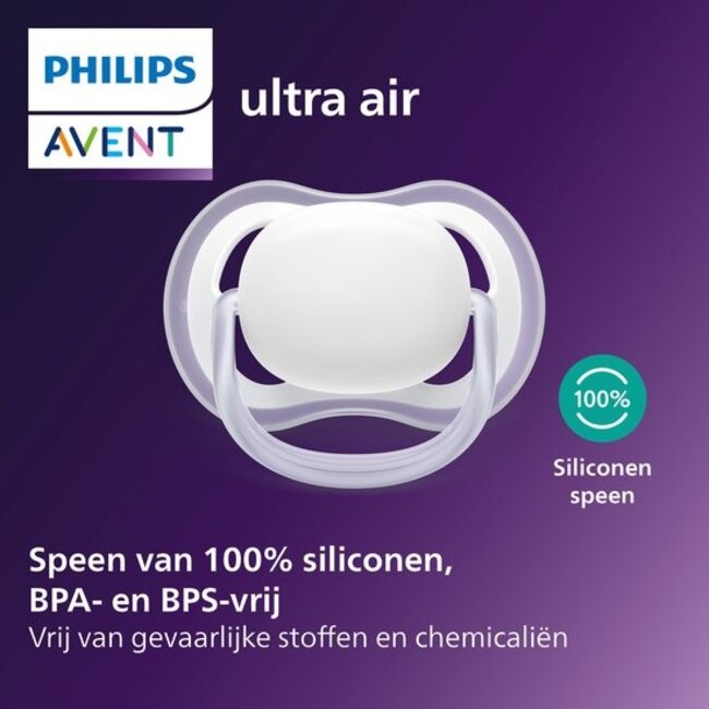 Philips Avent - Ultra Air - Fopspeen – Geel/Groen - 18+ maanden – 2 stuks