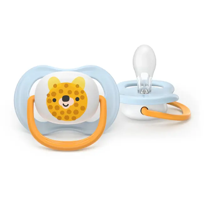 Philips Avent - Ultra Air - Fopspeen – Blauw/Oranje - 0-6 maanden – 2 stuks