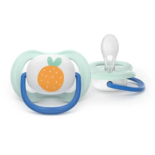 Philips Avent - Ultra Air - Fopspeen – Blauw/Oranje - 0-6 maanden – 2 stuks