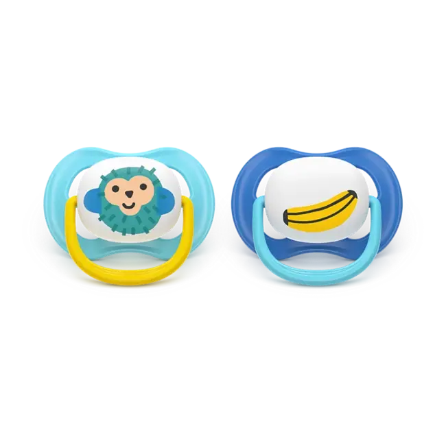 Philips Avent - Ultra Air - Fopspeen - Aap/Banaan – 6-18 maanden – 2 stuks