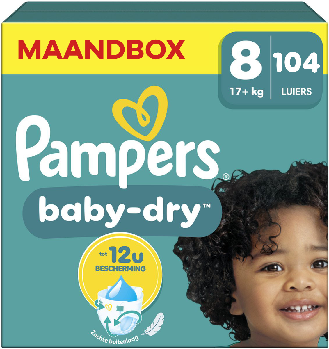 Pampers  Baby Dry - Maat 8 - Maandbox - 104 Stuks - 17+ KG