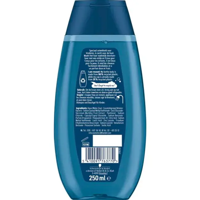 Schwarzkopf Kids - Shampoo & Douchegel - Bosbes - 250ml