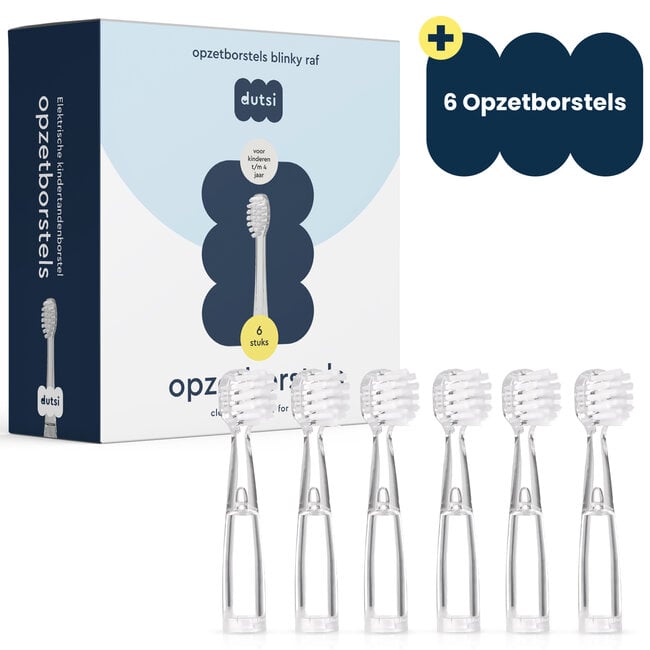 Dutsi - Opzetborstels - 18 tot 48 maanden - 6-pack - Geschikt voor Baby's & Peuters - Zachte DuPont haren