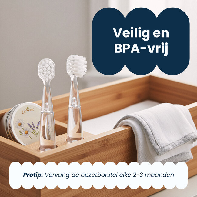 Dutsi - Opzetborstels - 18 tot 48 maanden - 6-pack - Geschikt voor Baby's & Peuters - Zachte DuPont haren