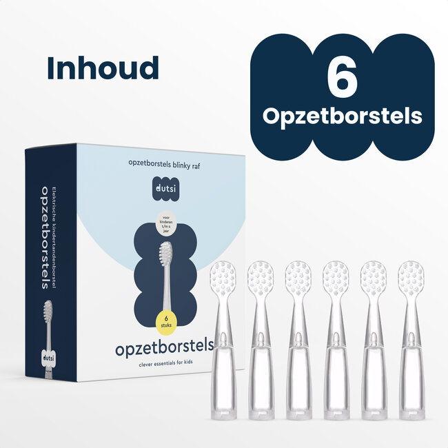 Dutsi - Opzetborstels - 18 tot 48 maanden - 6-pack - Geschikt voor Baby's & Peuters - Zachte DuPont haren