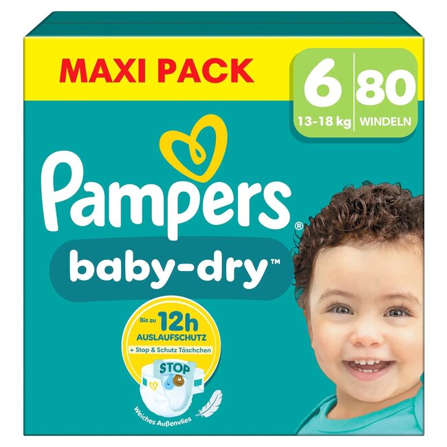 Pampers - Baby Dry - Maat 6 - Mega Pack - 80 luiers