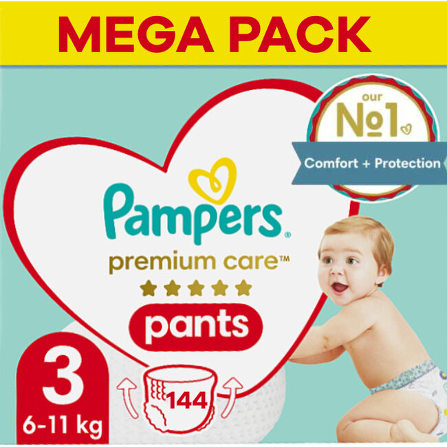 Pampers Pampers - Premium Care Pants - Maat 3 - Mega Pack - 144 luierbroekjes - 6/11 KG