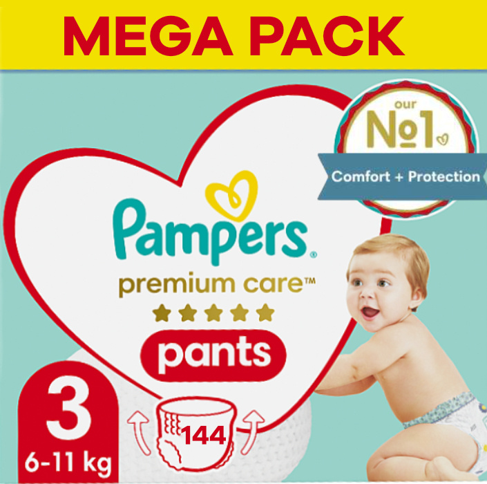 Pampers  Premium Care Pants - Maat 3 - Mega Pack - 144 luierbroekjes - 6/11 KG