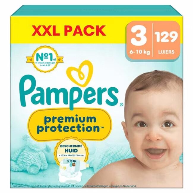 Pampers - Premium Protection - Maat 3 - Mega Pack - 129 Stuks - 6-10 kg