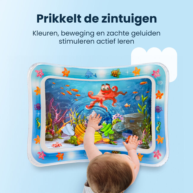 Dutsi Waterspeelmat Baby - Watermat - Stimuleert Motorische Ontwikkeling - BPA Vrij & Lekvrij - Kraamcadeau - 66x51cm – Blauw