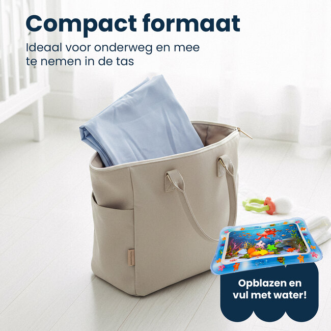 Dutsi Waterspeelmat Baby - Watermat - Stimuleert Motorische Ontwikkeling - BPA Vrij & Lekvrij - Kraamcadeau - 66x51cm – Blauw