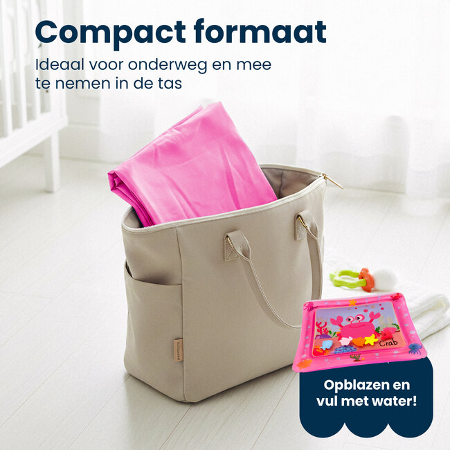 Dutsi Waterspeelmat Baby - Watermat - Stimuleert Motorische Ontwikkeling - BPA Vrij & Lekvrij - Kraamcadeau - 66x51cm – Roze