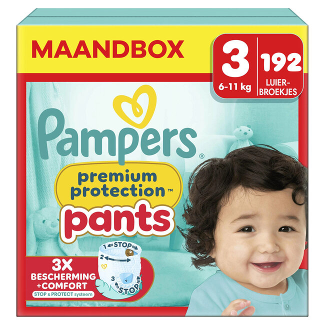Pampers - Premium Protection Pants - Maat 3 - Maandbox - 192 stuks - 6/11 KG