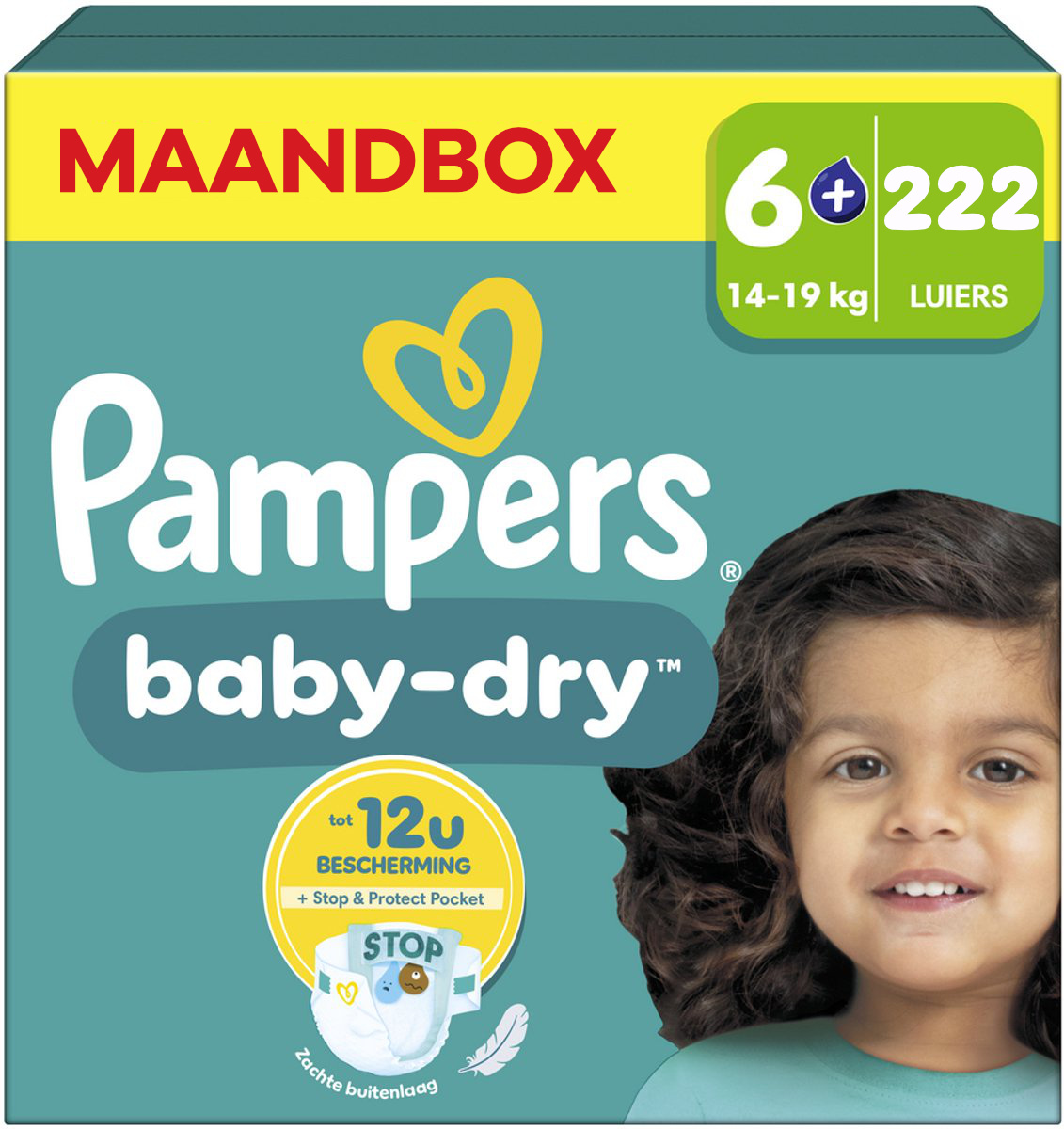 Pampers  Baby Dry - Maat 6+ - Maandbox - 222 Luiers