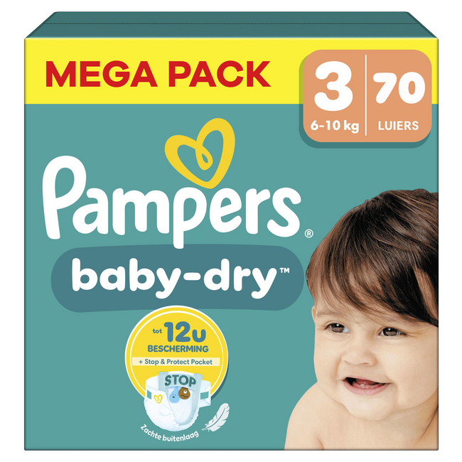 Pampers - Baby Dry - Maat 3 - Mega Pack - 70 stuks - 6/10 KG