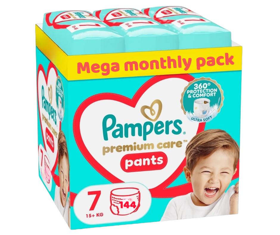Pampers  Premium Protection Pants - Maat 7 - Maandbox - 144 stuks - 17+ KG