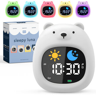 Dutsi Dutsi - Sleepy Luna - Slaaptrainer Beer - Slaapwekker - Nachtlampje - White Noise