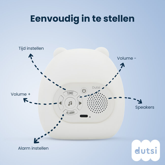 Dutsi - Sleepy Luna - Slaaptrainer Beer - Slaapwekker - Nachtlampje - White Noise