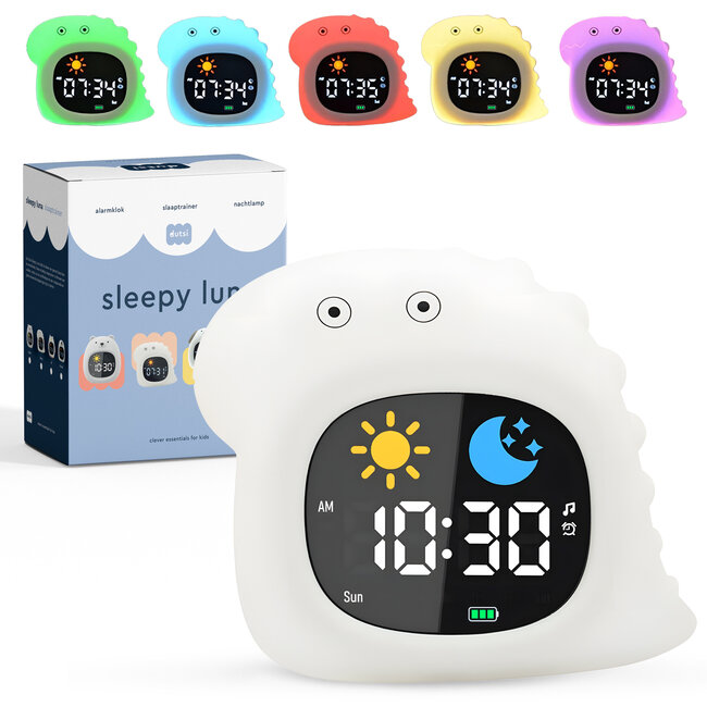 Dutsi - Sleepy Luna - 3-in-1 Slaaptrainer Dino - Slaapwekker - Nachtlampje - White Noise