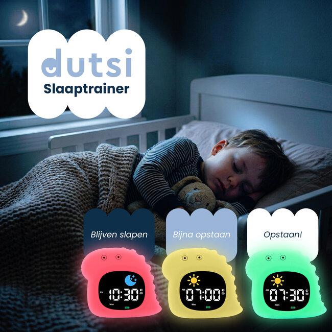 Dutsi - Sleepy Luna - 3-in-1 Slaaptrainer Dino - Slaapwekker - Nachtlampje - White Noise
