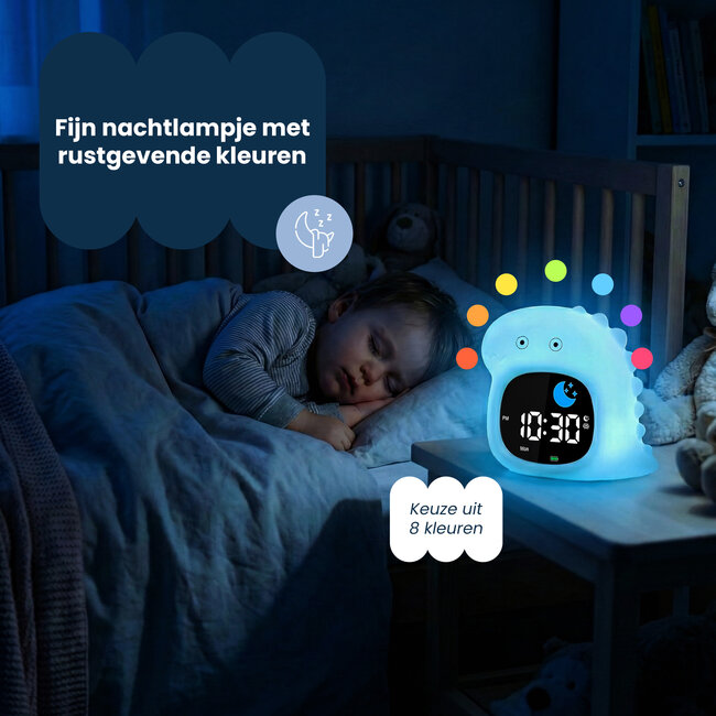 Dutsi - Sleepy Luna - 3-in-1 Slaaptrainer Dino - Slaapwekker - Nachtlampje - White Noise
