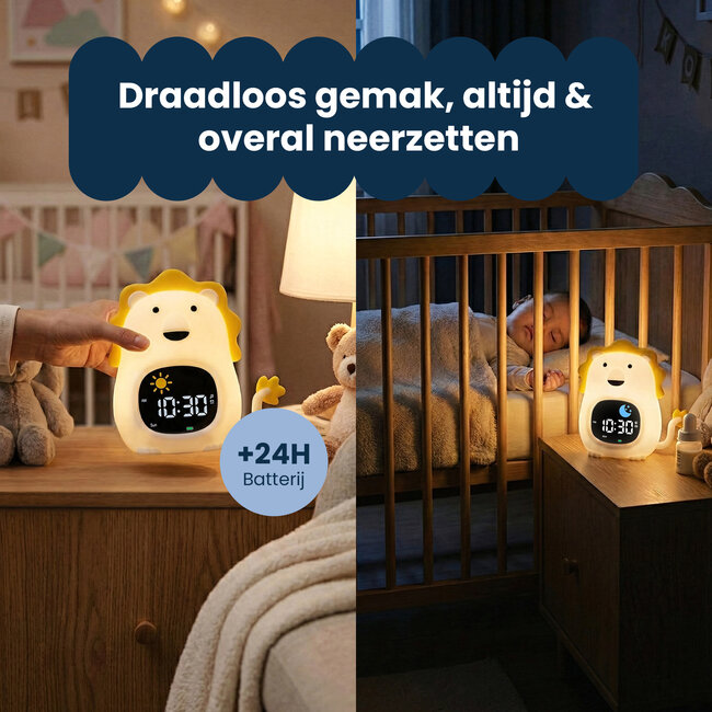 Dutsi - Sleepy Luna - 3-in-1 Slaaptrainer Leeuw - Slaapwekker - Nachtlampje - White Noise