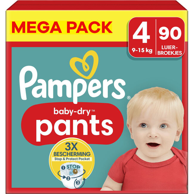 Pampers Pampers - Baby Dry Pants - Maat 4 - Mega Pack - 90 stuks - 9/15 KG